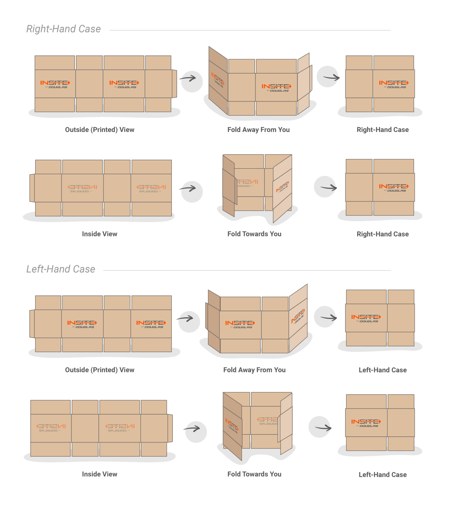 Case folding diagrams and instructions