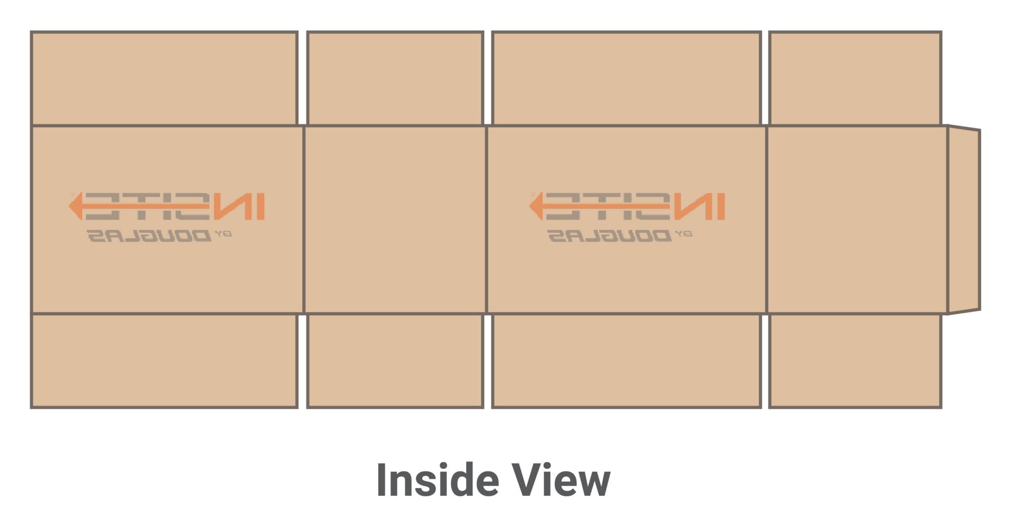 Inside view of knocked down case drawing